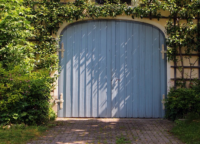 A garage door