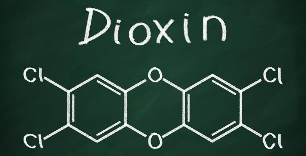 The molecular structure of dioxin.